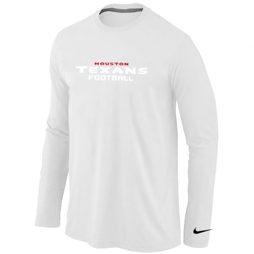 Nike Houston Texans Authentic Font Long Sleeve NFL T-Shirt - White